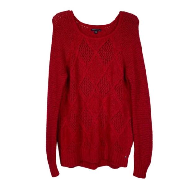 American Eagle red knit tunic sweater dress size Medium - Picture 1 of 11